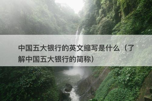 中国五大银行的英文缩写是什么（了解中国五大银行的简称）