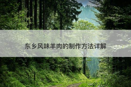 东乡风味羊肉的制作方法详解