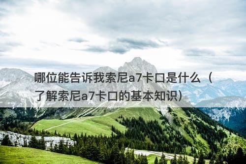 哪位能告诉我索尼a7卡口是什么（了解索尼a7卡口的基本知识）