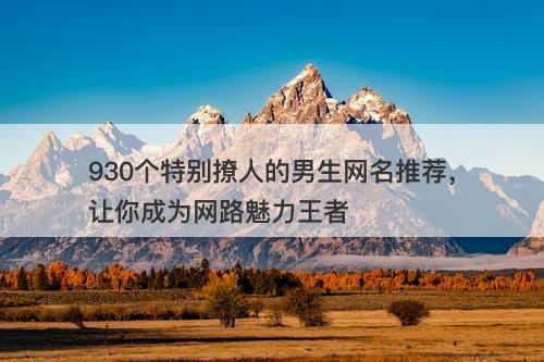 930个特别撩人的男生网名推荐，让你成为网路魅力王者-图1