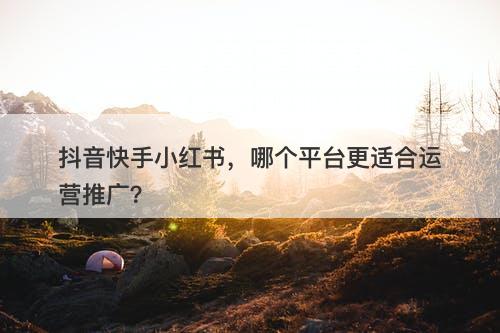 抖音快手小红书,哪个平台更适合运营推广?