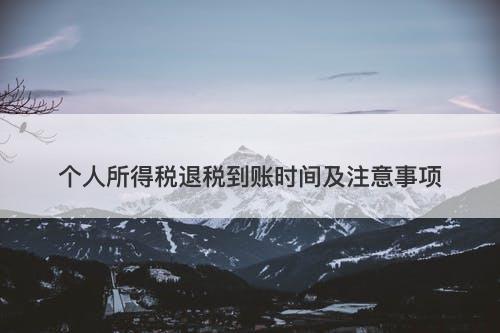 个人所得税退税到账时间及注意事项-图1