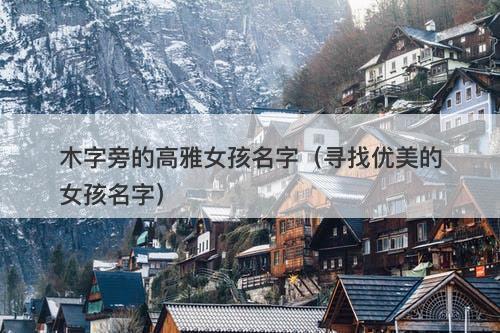 木字旁的高雅女孩名字（寻找优美的女孩名字）
