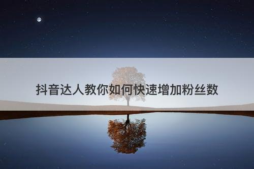 抖音达人教你如何快速增加粉丝数