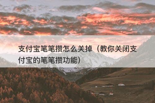 支付宝笔笔攒怎么关掉(教你关闭支付宝的笔笔攒功能)