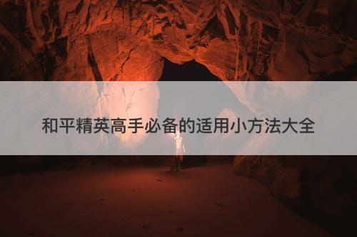 和平精英高手必备的适用小方法大全