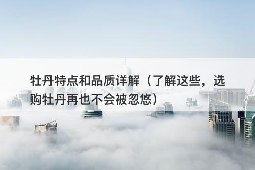 牡丹特点和品质详解(了解这些,选购牡丹再也不会被忽悠)