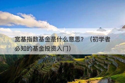 宽基指数基金是什么意思？（初学者必知的基金投资入门）