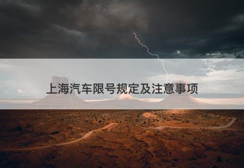上海汽车限号规定及注意事项