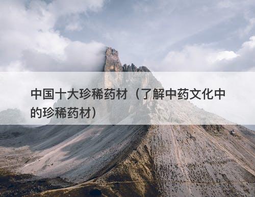 中国十大珍稀药材（了解中药文化中的珍稀药材）