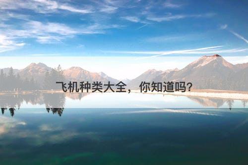 飞机种类大全，你知道吗？