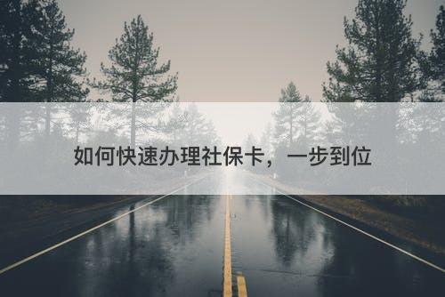 如何快速办理社保卡，一步到位