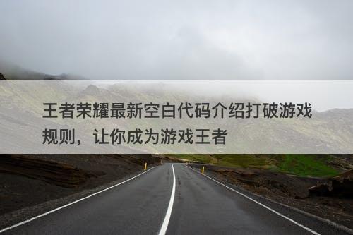 王者荣耀最新空白代码介绍打破游戏规则，让你成为游戏王者