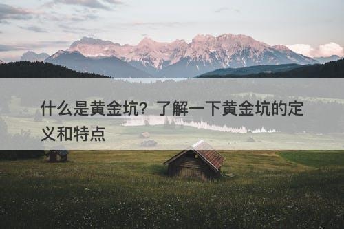 什么是黄金坑?了解一下黄金坑的定义和特点