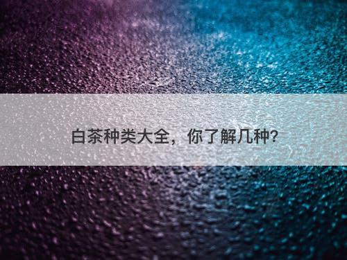 白茶种类大全，你了解几种？