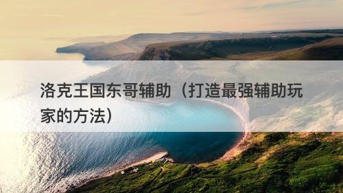 洛克王国东哥辅助（打造最强辅助玩家的方法）