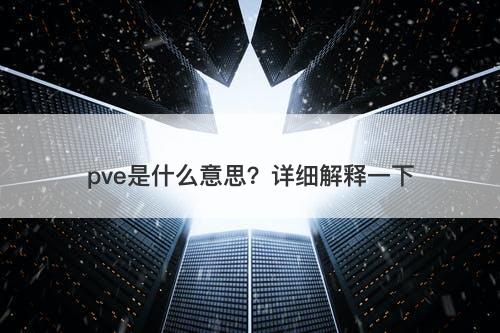 pve是什么意思？详细解释一下