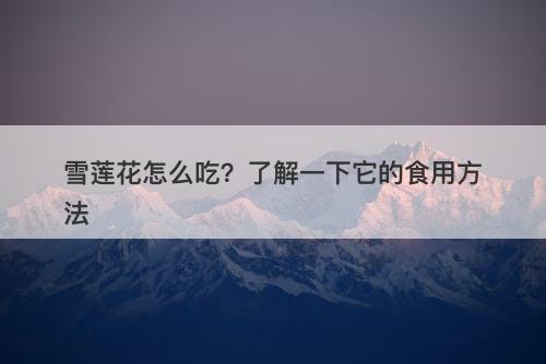 雪莲花怎么吃？了解一下它的食用方法
