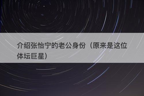 介绍张怡宁的老公身份（原来是这位体坛巨星）