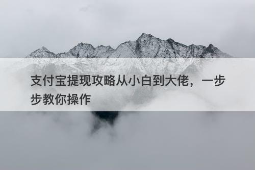支付宝提现攻略从小白到大佬,一步步教你操作