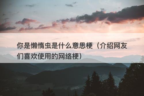 你是懒惰虫是什么意思梗（介绍网友们喜欢使用的网络梗）