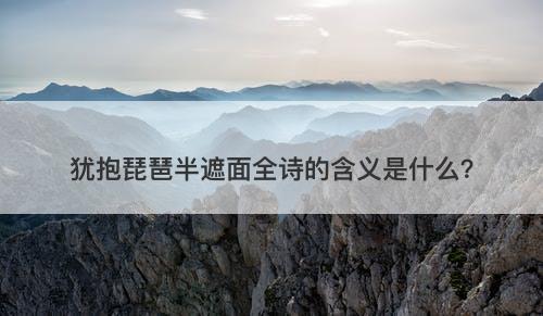 犹抱琵琶半遮面全诗的含义是什么?