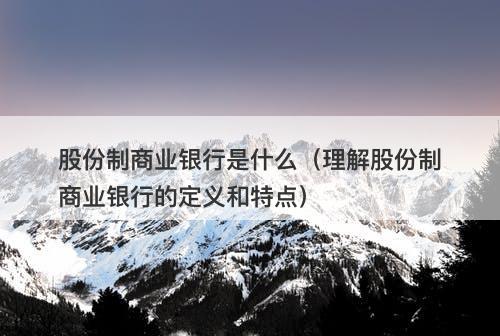 股份制商业银行是什么（理解股份制商业银行的定义和特点）