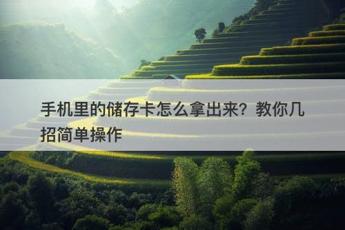 手机里的储存卡怎么拿出来？教你几招简单操作