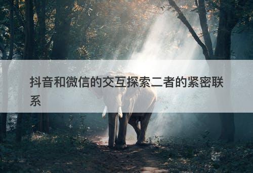 抖音和微信的交互探索二者的紧密联系