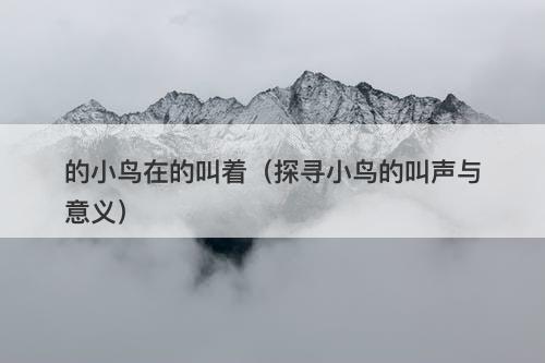 的小鸟在的叫着（探寻小鸟的叫声与意义）