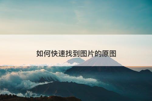 如何快速找到图片的原图