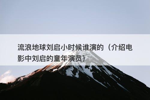 流浪地球刘启小时候谁演的（介绍电影中刘启的童年演员）
