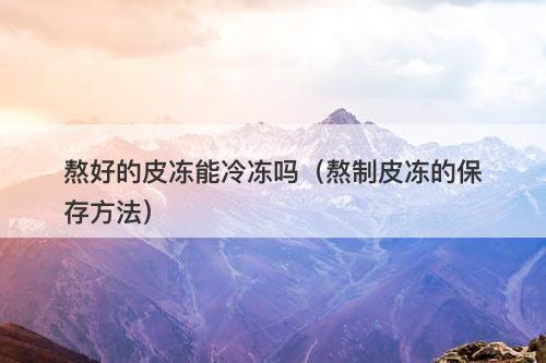 熬好的皮冻能冷冻吗（熬制皮冻的保存方法）
