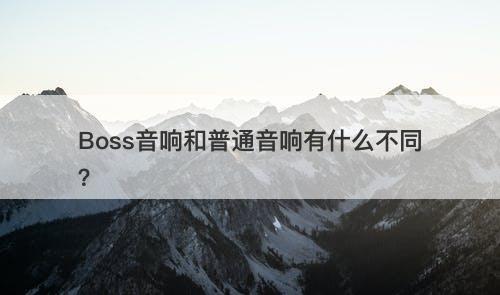 Boss音响和普通音响有什么不同？