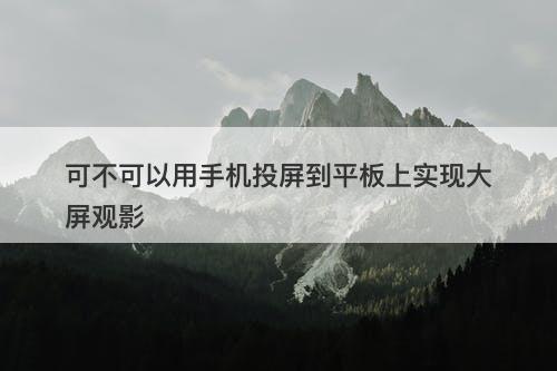 可不可以用手机投屏到平板上实现大屏观影