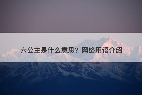 六公主是什么意思？网络用语介绍