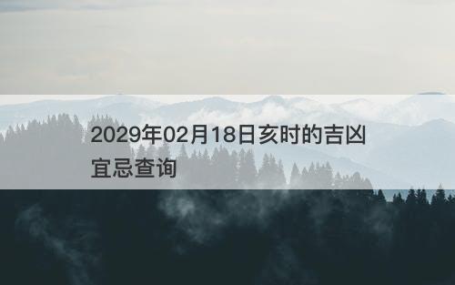 2029年02月18日亥时的吉凶宜忌查询