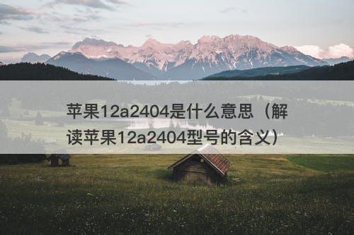 苹果12a2404是什么意思（解读苹果12a2404型号的含义）