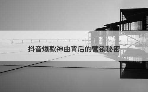 抖音爆款神曲背后的营销秘密
