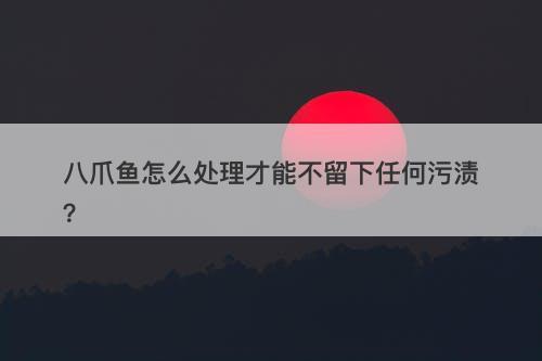 八爪鱼怎么处理才能不留下任何污渍？