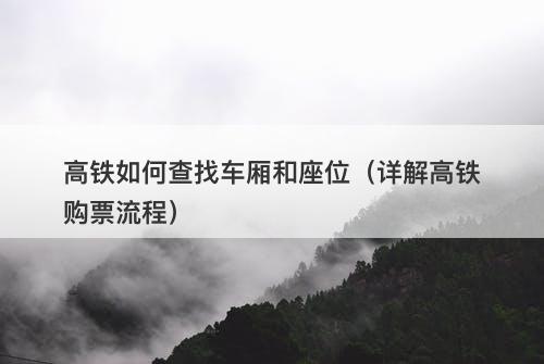 高铁如何查找车厢和座位（详解高铁购票流程）