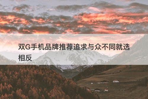 双G手机品牌推荐追求与众不同就选相反