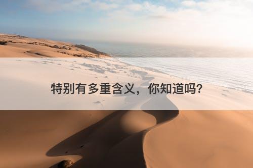 特别有多重含义，你知道吗？