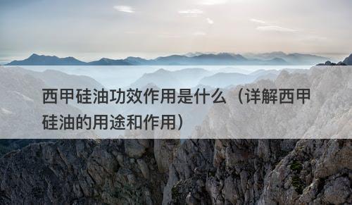 西甲硅油功效作用是什么（详解西甲硅油的用途和作用）