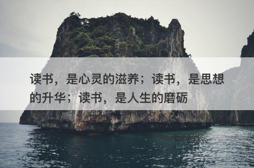 读书，是心灵的滋养；读书，是思想的升华；读书，是人生的磨砺