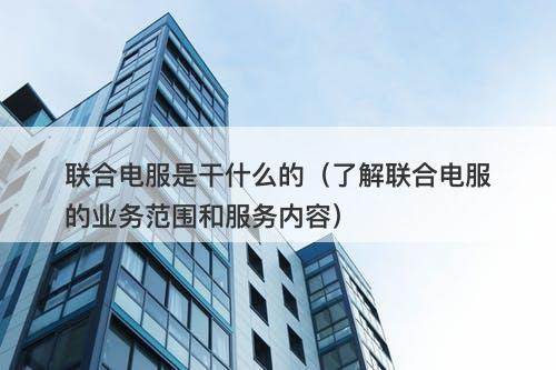 联合电服是干什么的（了解联合电服的业务范围和服务内容）
