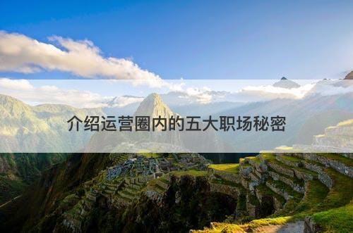 介绍运营圈内的五大职场秘密