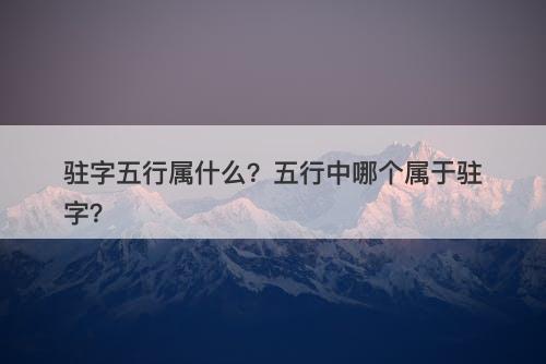 驻字五行属什么？五行中哪个属于驻字？