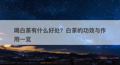 喝白荼有什么好处？白荼的功效与作用一览