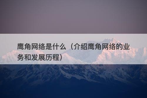 鹰角网络是什么（介绍鹰角网络的业务和发展历程）
